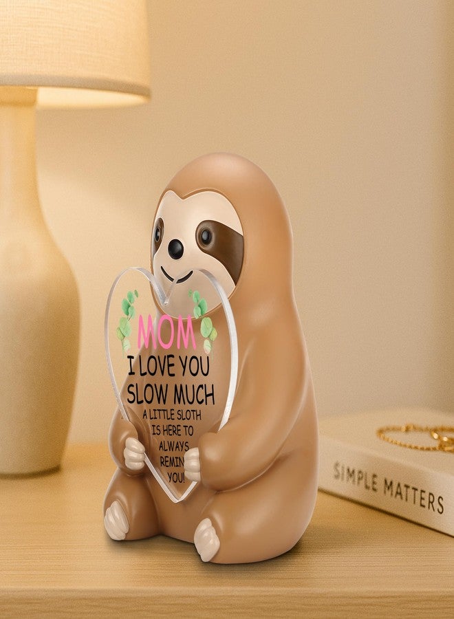 FTONENI to My Mom Sloth Statue with Heart Acrylic Plaque, Cute Resin Figurine Gift, I Love You Slow Much Keepsake for Mother, Birthday, Mother's Day, Sentimental Desk Decor from Daughter or Son - FDA518 - Image 5